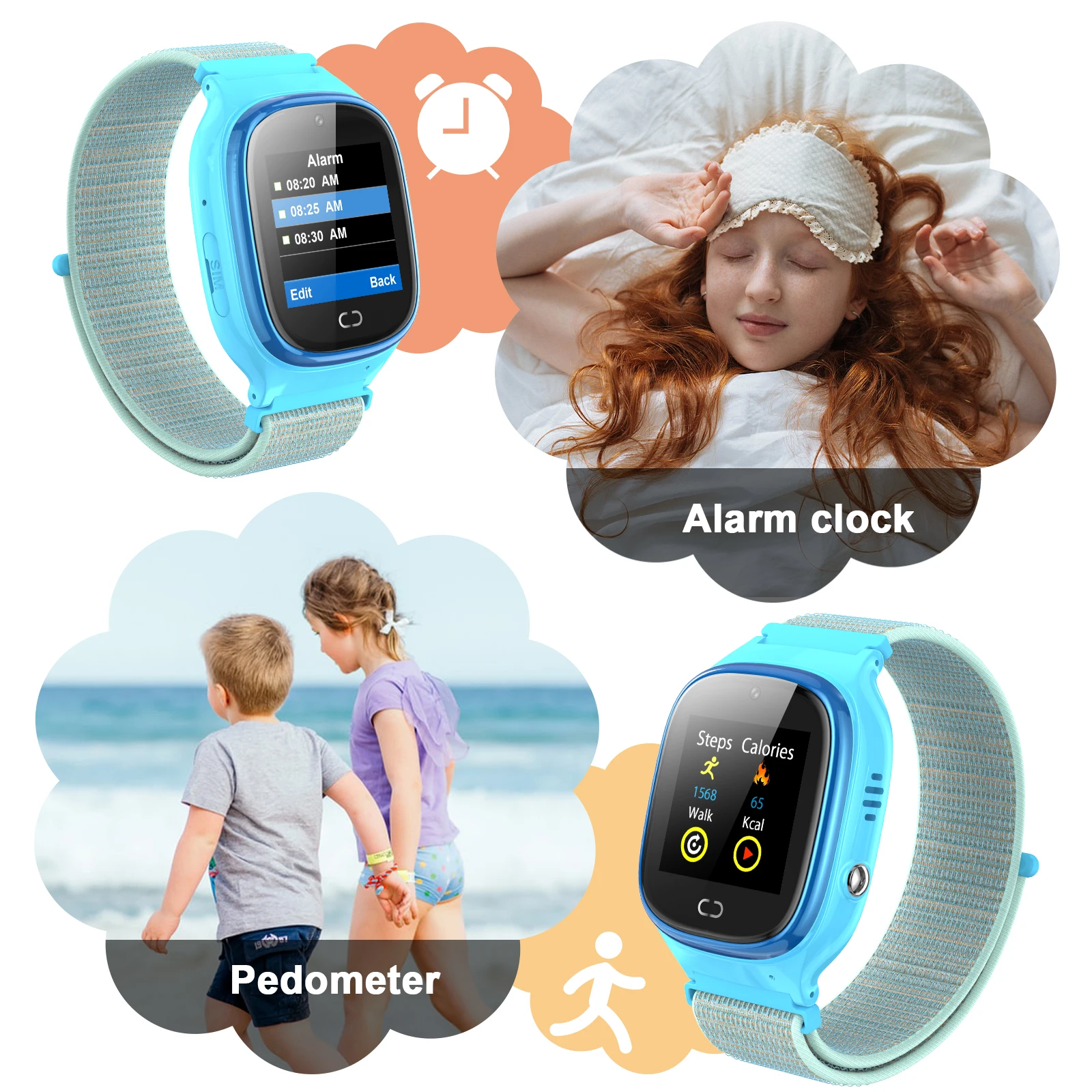 2G Kids Smart Watch Phone IP67 Waterproof SOS LBS GPS Location Call Back Monitor Safty Zone Children Birthday Christmas Gifts