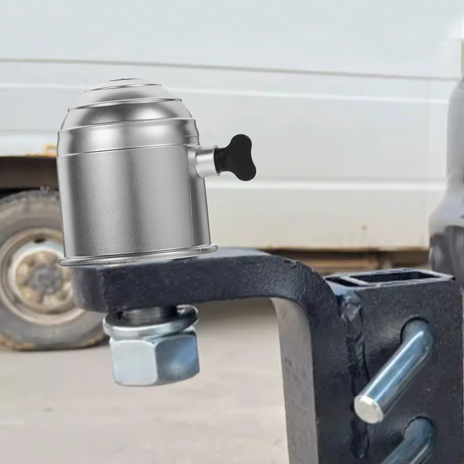 

Protective Cap Trailer Hitch Ball Cover Black RV Accessory Towing Safety Plug Spiral Button Durable Shield Universal