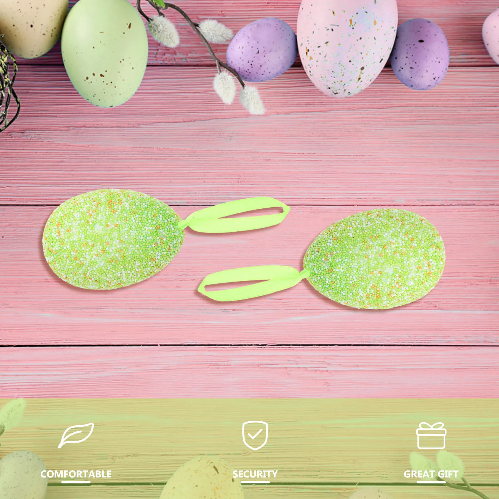 

10 Pcs Simulation Colorful Bird Eggs Home Pendant Easter Party Decoration Bright Desktop Themed Hanging Foam Egg Props