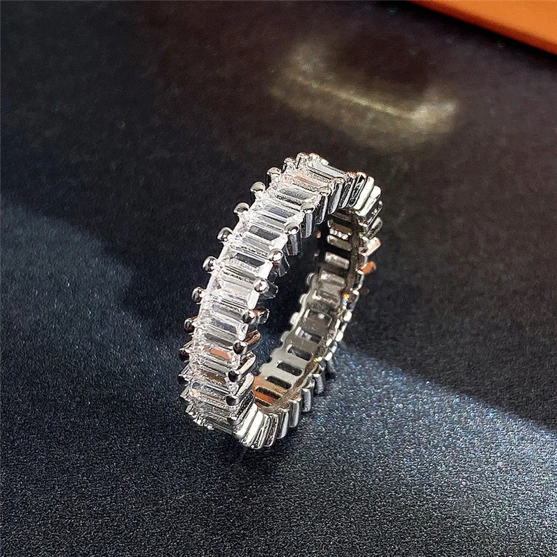 Dainty Stacking Rings for Women Korean Fashion Cubic Zirconia White Gold Color Female Jewelry Trend 2024 Dropship Supply KCR082