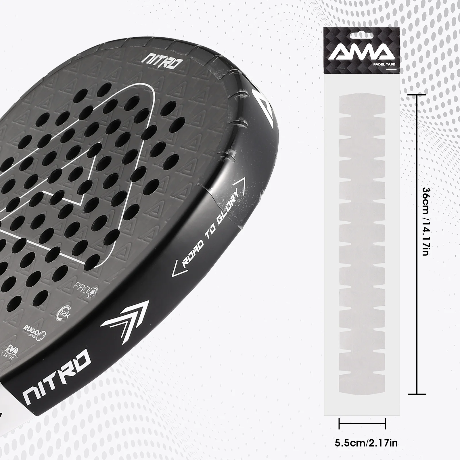 

Transparent Padel Racket Protection Tape Pack of 1/2/6 Edge Protector Durable,Easy to Replace Transparent Padel Frame Protector