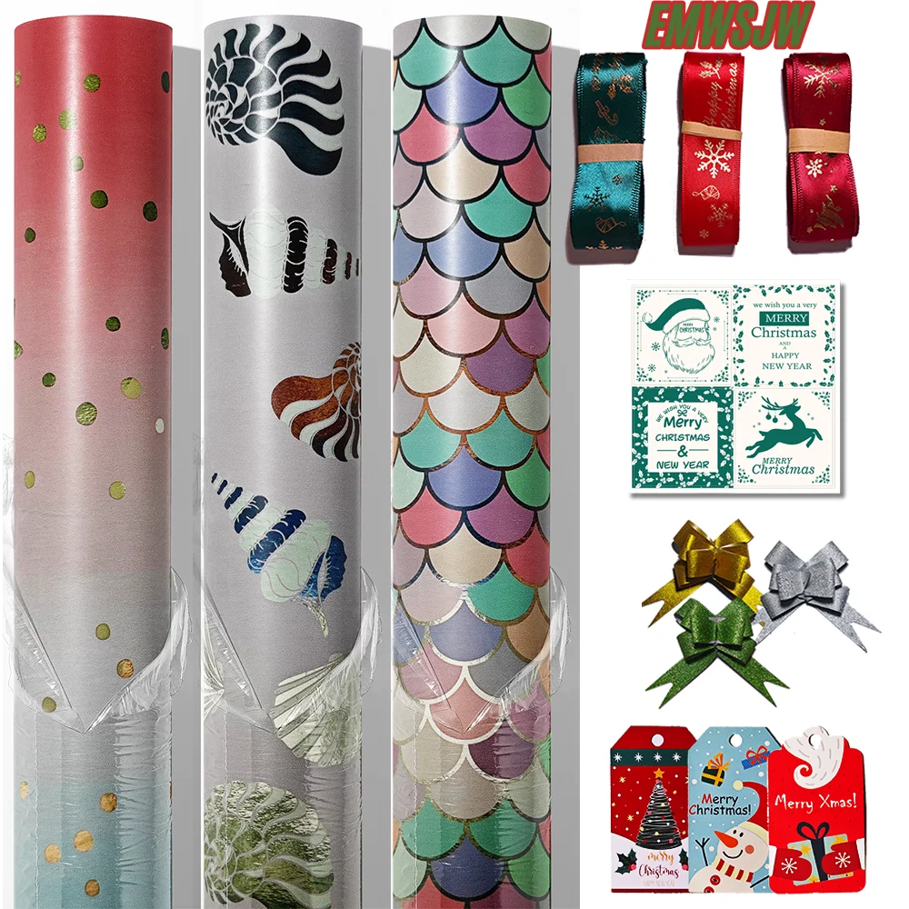 

17ix120inch Gift Wrapping Paper Happy Birthday Party Wrapping Paper Valentine's Day Colorful Bronzing Decorative Gift Box Paper