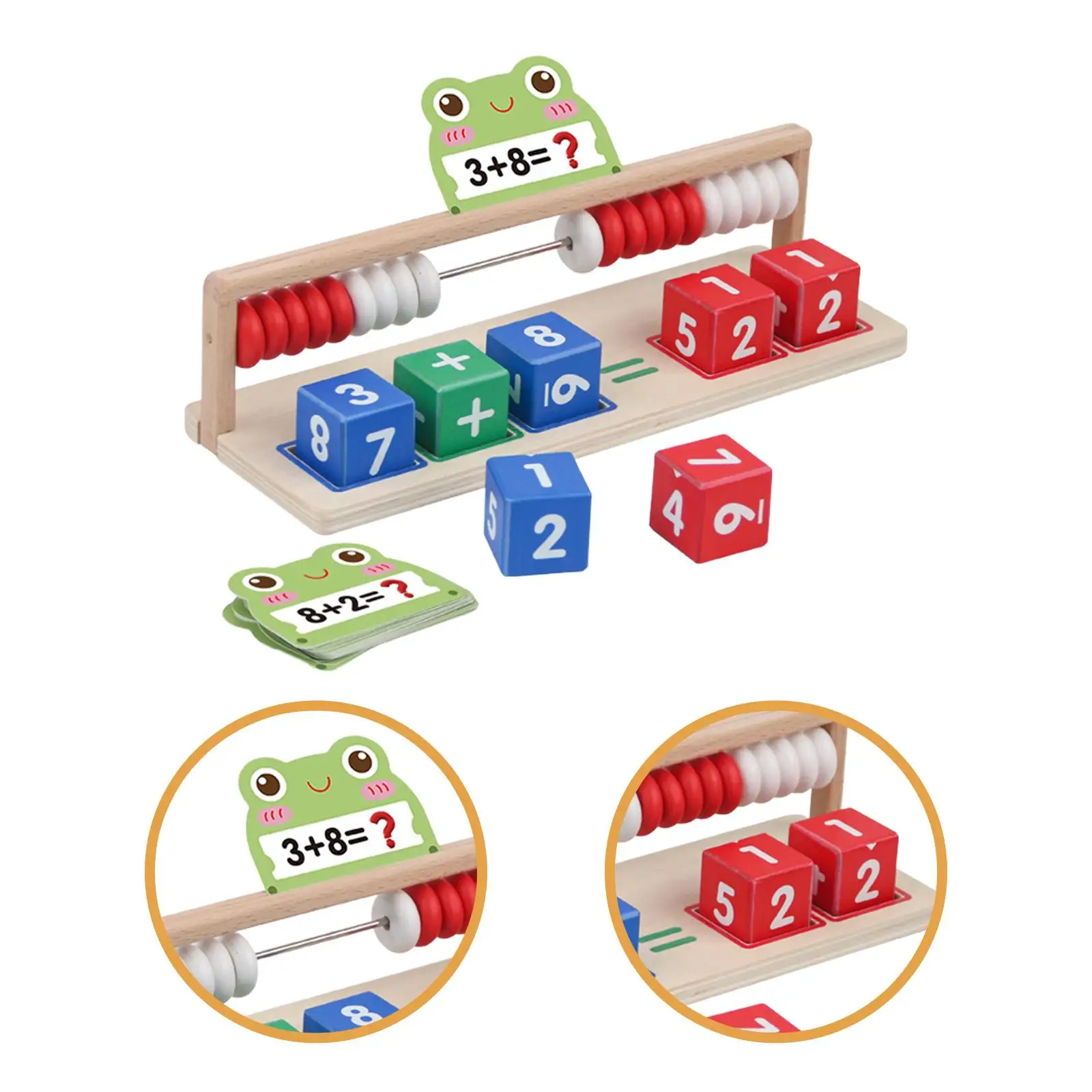 أدوات تعلم الرياضيات للأطفال إطار عد المعداد الخشبي لعبة تعليمية للرياضيات المدرسية والمنزلية