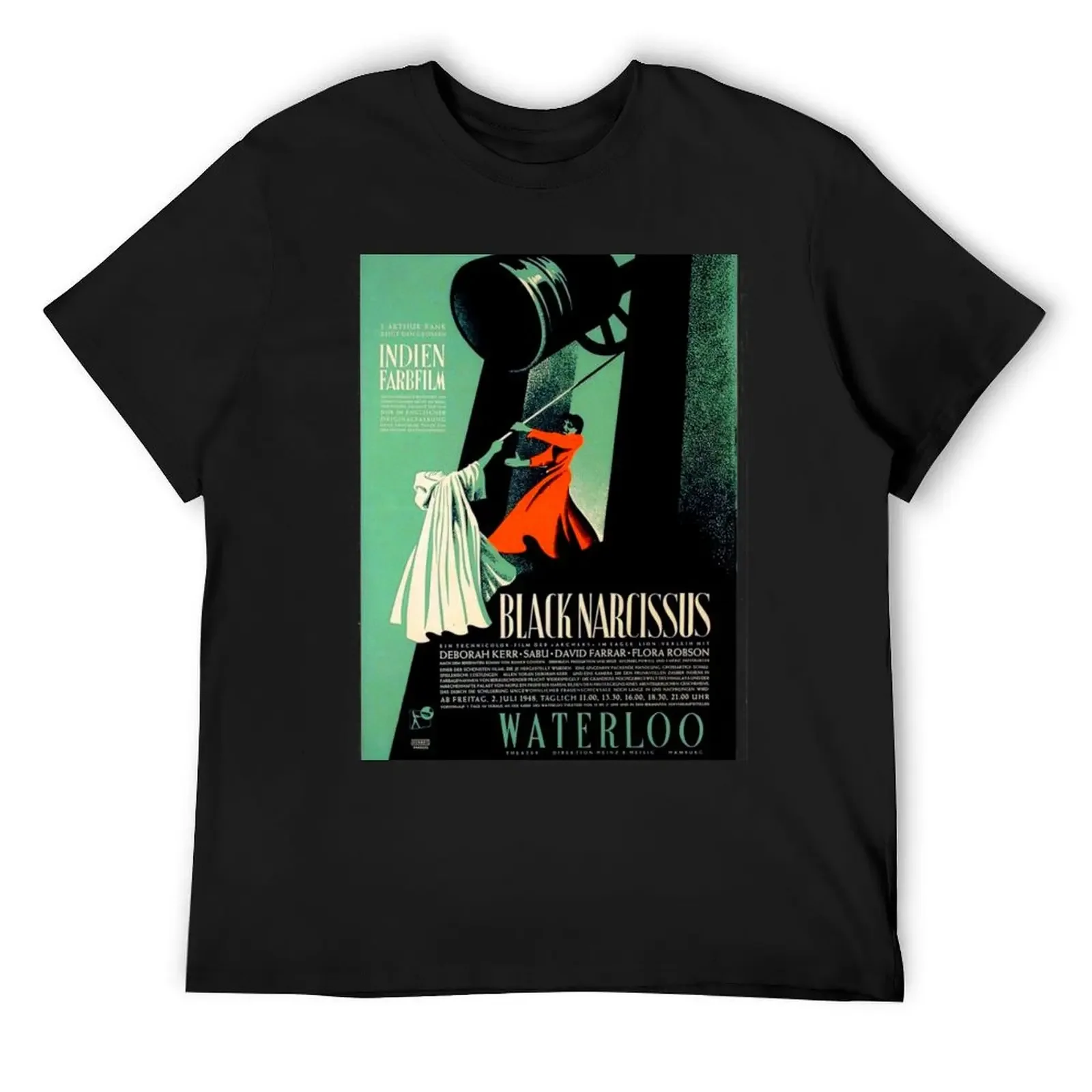 

German Movie Poster for The Black Narcissus T-Shirt kawaii clothes custom shirt summer clothes Short sleeve tee men