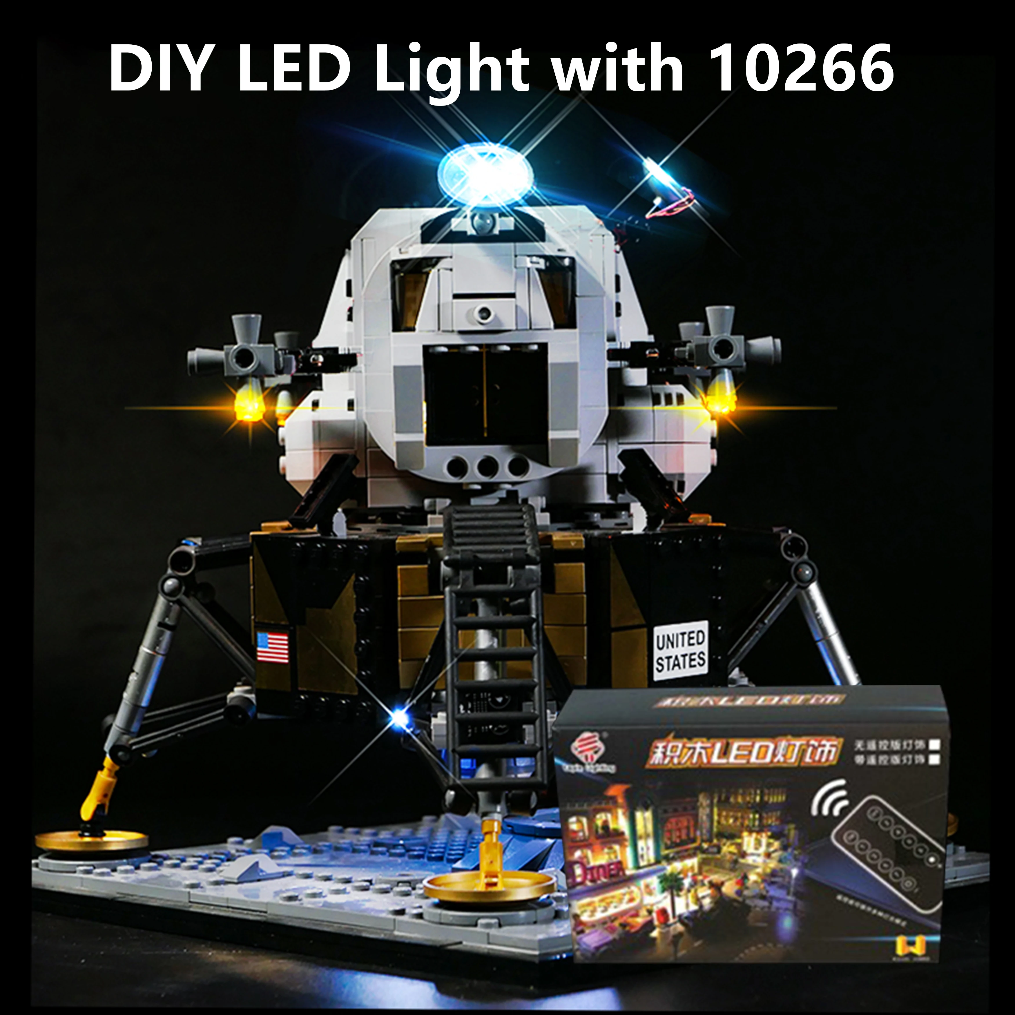 

DIY Building Block LED Light Kit for 10266 Space Theme Lunar Module Model, Decorative Lighting Accessories for Collection