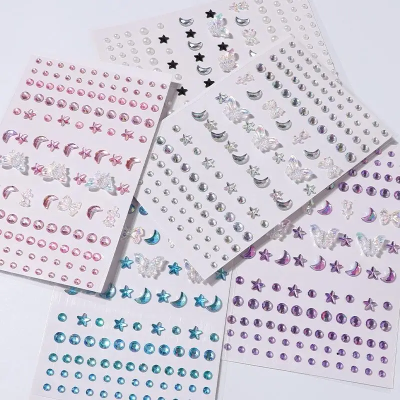 

Butterfly Makeup Eyes Face Body Crystal Gems Tattoo Patches DIY Rhinestone Nail Art Stage Decorative Eyeshadow Stickers