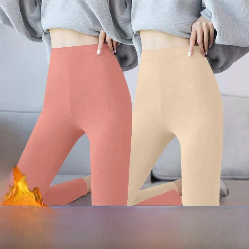 Double Pack Thickened German Velvet Women's Autumn Winter Tight Fit Warmth Slimming Leggings Low Waist Long Pants Casual