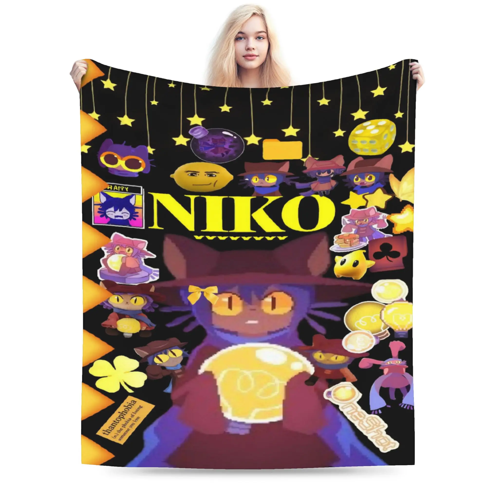 OneShots Niko Blanket Multiple Sizes Warm Cozy Fluffy  Throw Blankets for Couch Sofa and Bed