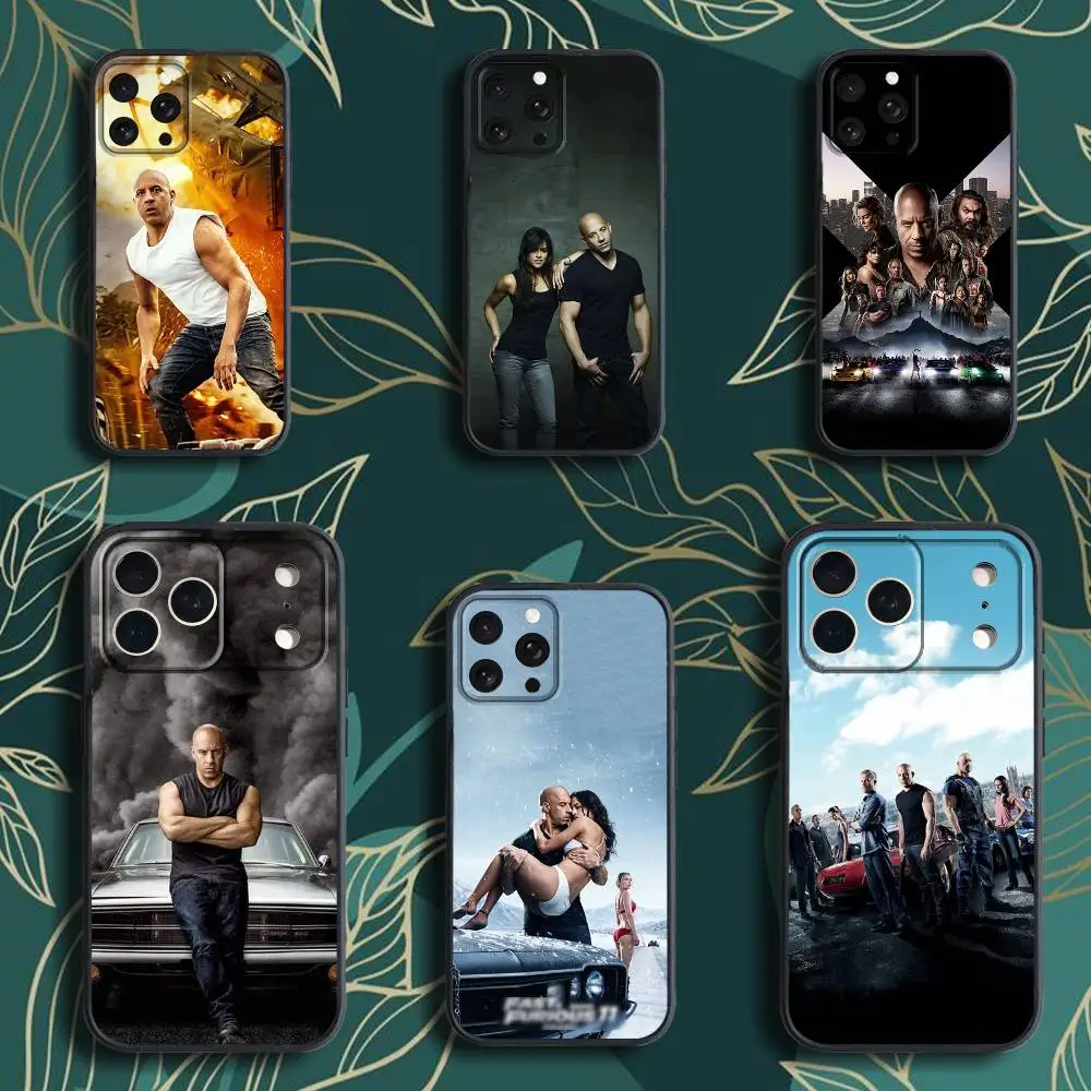 حافظة هاتف F-Fast or Furious 9 لهاتف iPhone 17,16,15,14,13,12,Pro,Max,Plus,E,SE4,Air,Mini Black Soft Box