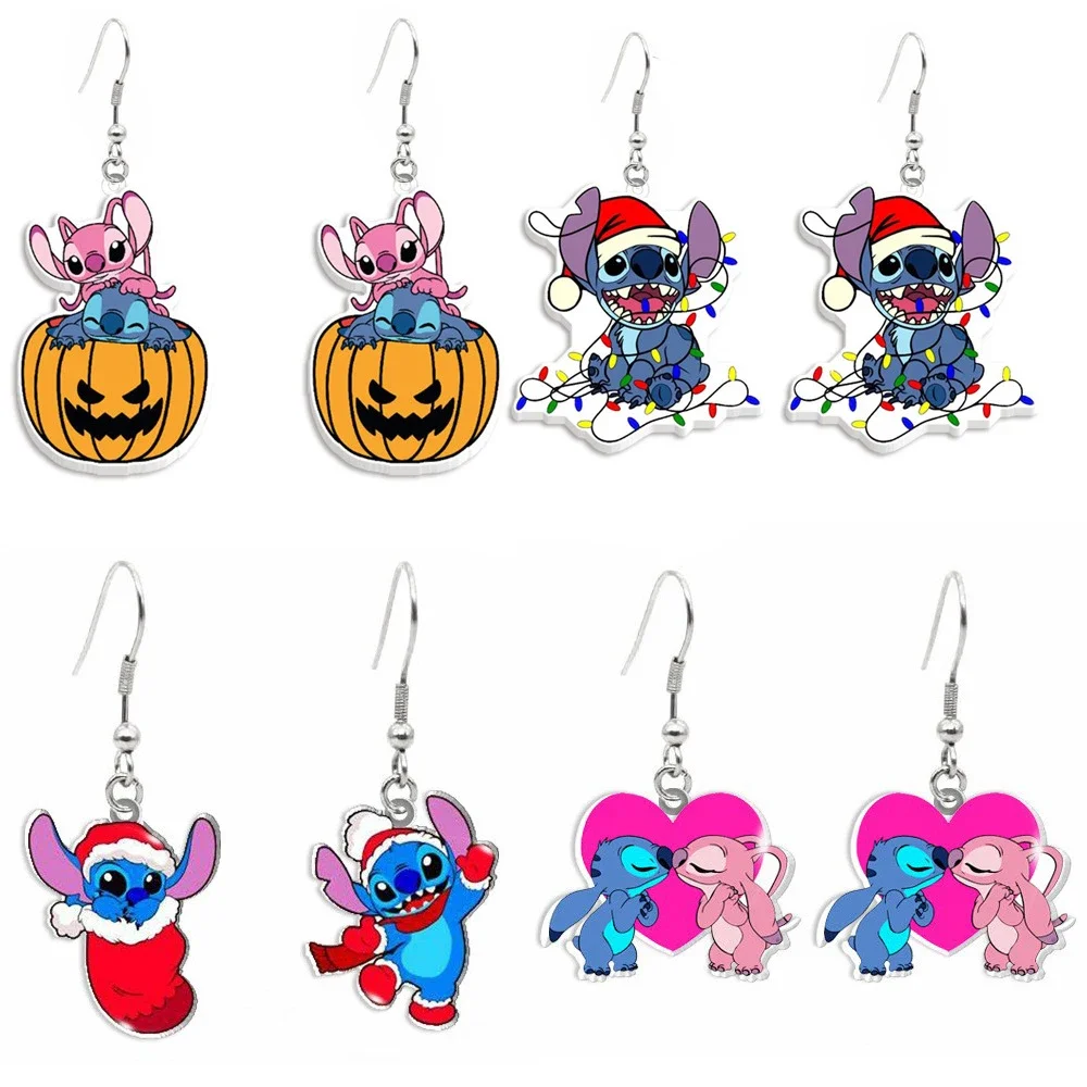 

Disney Pumpkin Lilo & Stitch Bracelet Women Fashion Skull Angle Inspired Metallic Girl Charm Jewelry Accessories Kids Party Gift