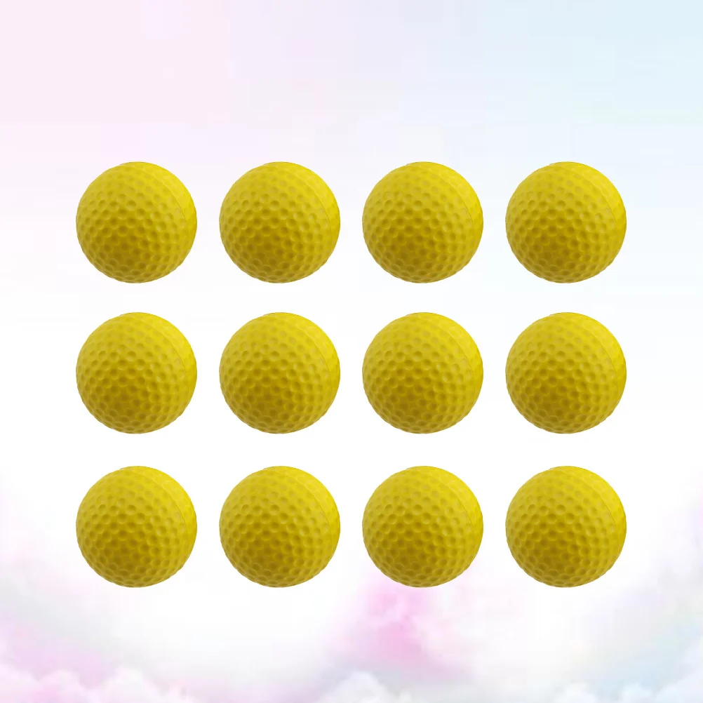 

12Pcs Golf Balls High Elastic Practice Lightweight Training Balls Yellow for Indoor Outdoor Swing Correction Exercise