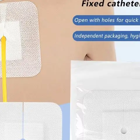 

5/10Pcs Drainage Tube Sterile Applicator Peritoneal Dialysis Catheter Bile Duct Nephrostomy Gastric Tube With Hole Sticker Fixed
