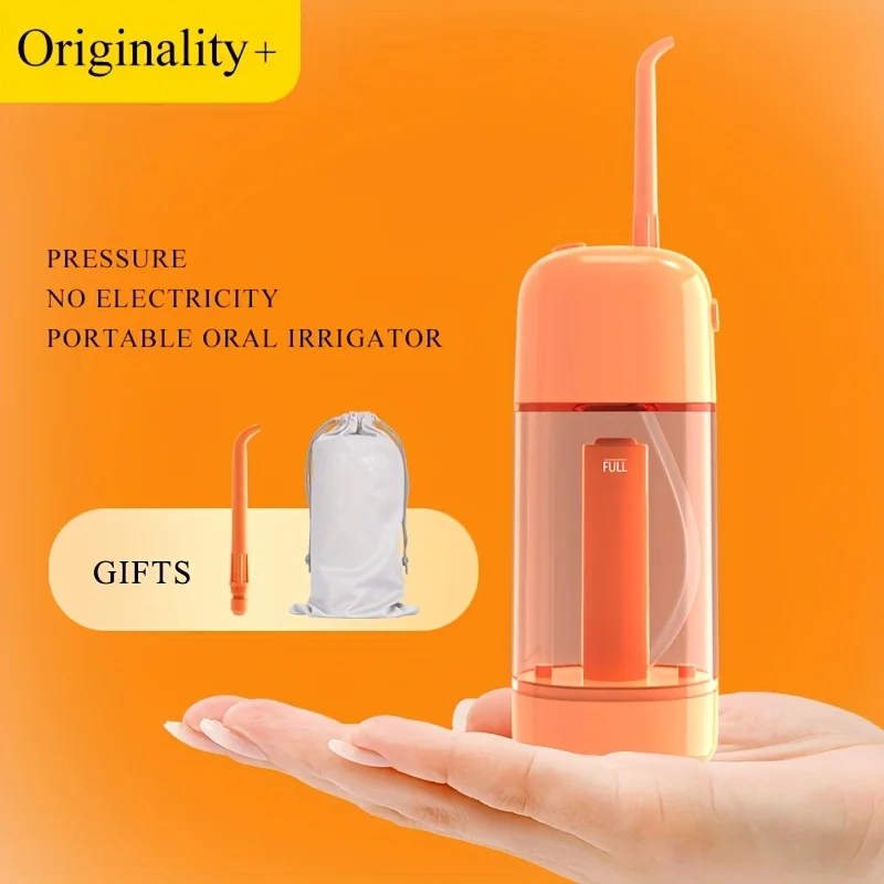 Portable  Irrigator  Water Flosser for Kids' Teeth Cleaning & Whitening - No Electricity Needed!