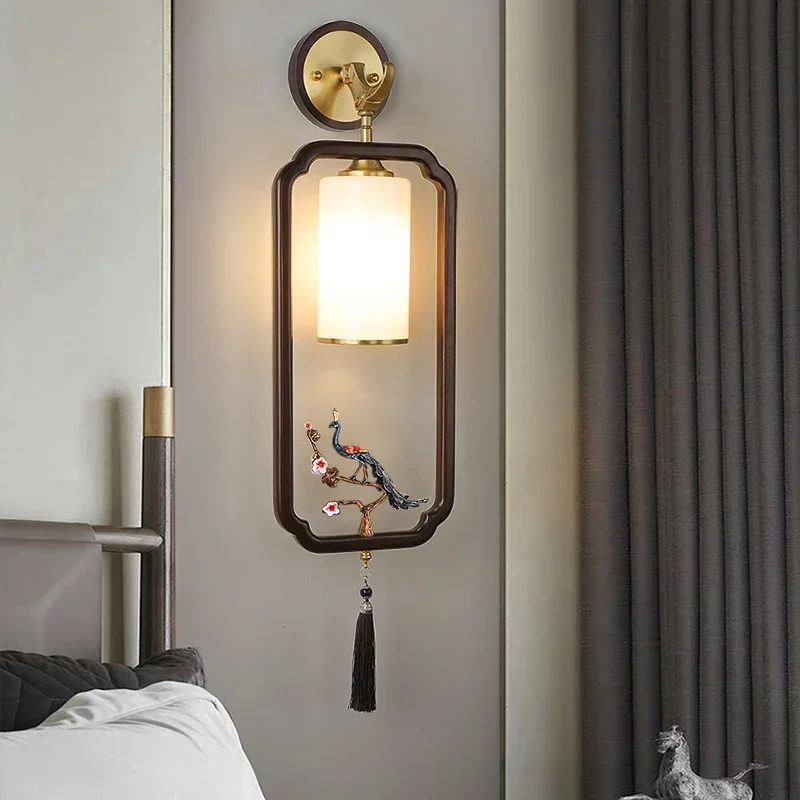 

CEDRIC Contemporary Brass Wall Lamp Chinese Style Retro LED Living Room Bedroom Study Room Hotel Villa Aisle Wall Fitting