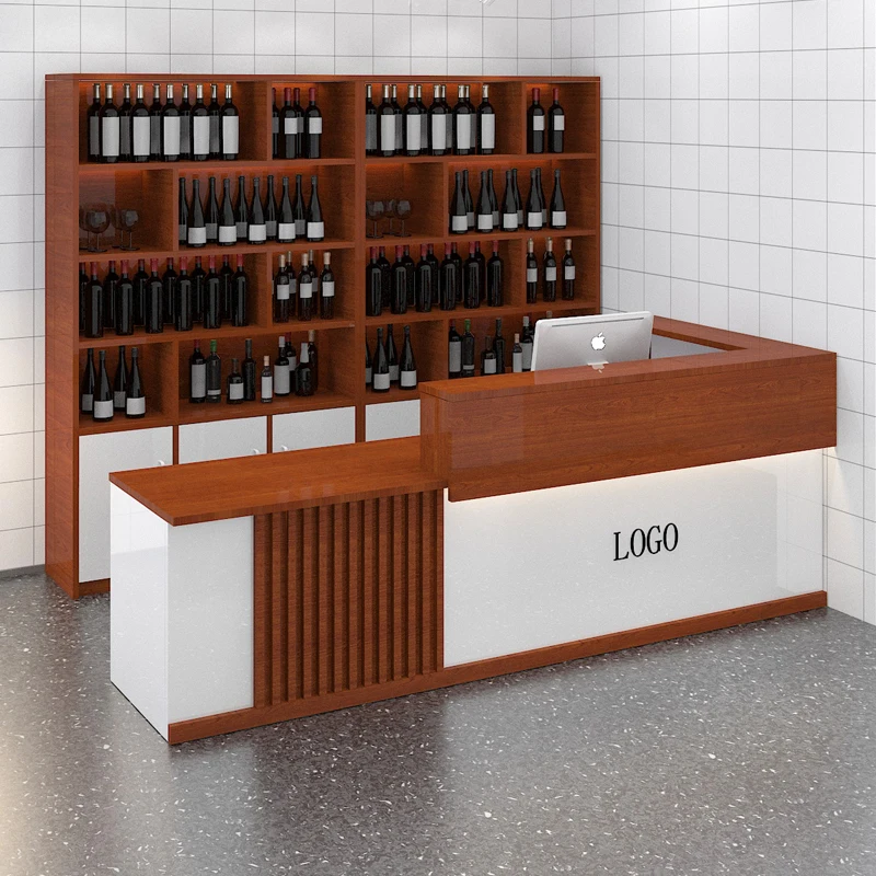 Professional Design Bar Counter Cashier Counter Simple Modern Reception Desk Beauty Salon Kassentisch Commercial Furniture