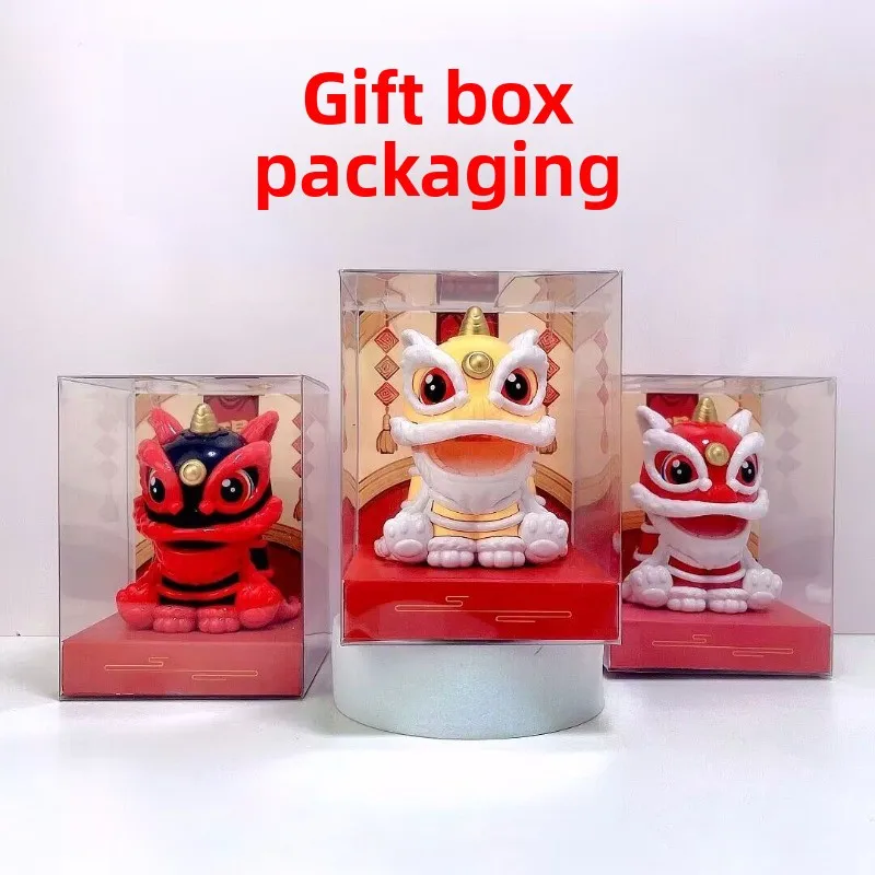 ملحقات سيارة رقص الأسد الشمسي، زخرفة الرأس المزخرفة، تميمة نعمة محظوظة لديكور لوحة قيادة السيارة