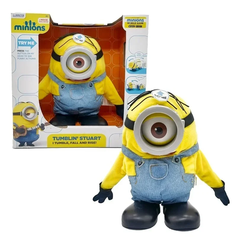 Mini Yellow Person 8-inch Voice-activated Talk and Do Cartwheels Command Electric Powered Toys Children's Companionship Gifts