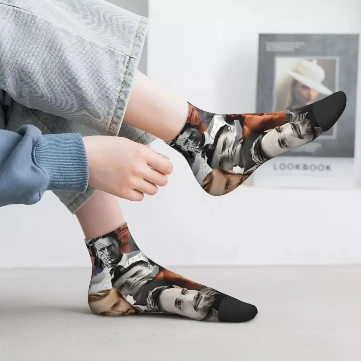 Chaussettes Collage Ryan Gosling pour Homme et Femme, Bas Harajuku, Toutes Saisons, Accessoires pour Cadeau d'Anniversaire, Haute Qualité