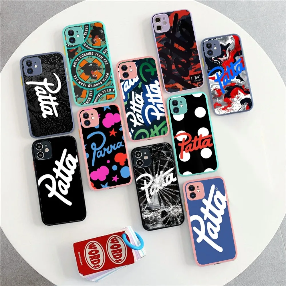 Fashion P-patta Phone Case For IPhone 14 X XR XS 7 8 Plus 11 12 13 Pro MAX 13mini Matte Shockproof Case