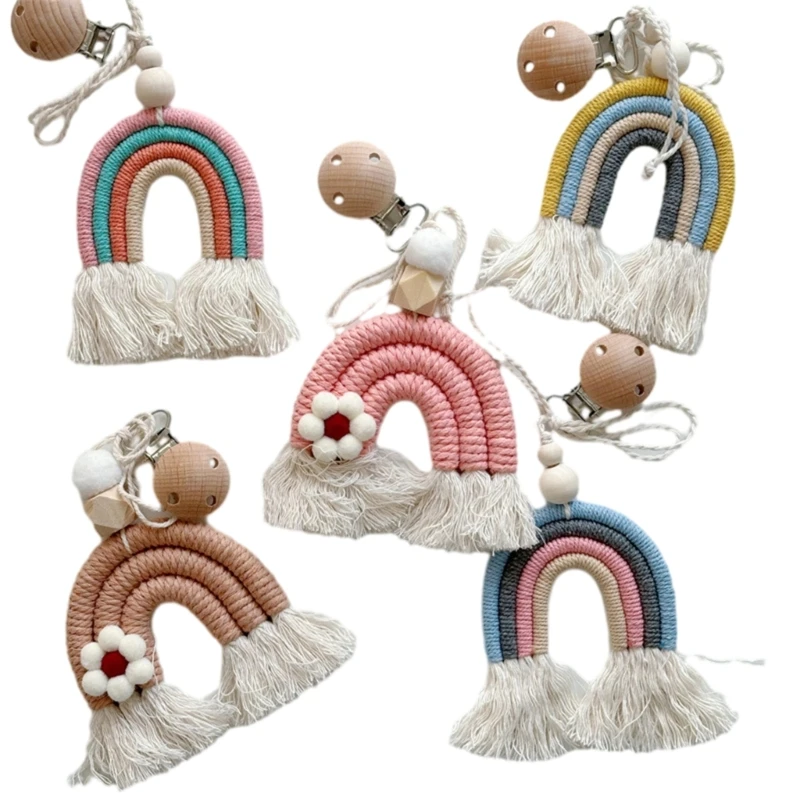 

Rainbow Decoration Stroller Rainbow Hanging Pendant Pushchair Crib Decor Ornament with Tassels Baby Car Decor H37A