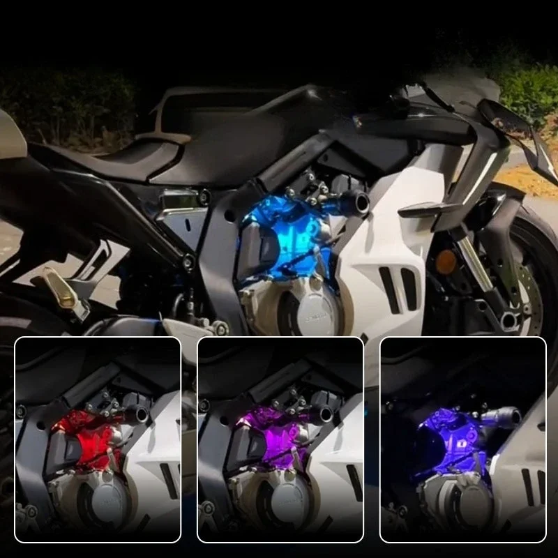 Ice Blue LED Heart Undercar Ambient Light - No Wiring for ZXMOTO 500RR Motorcycle Modified Parts