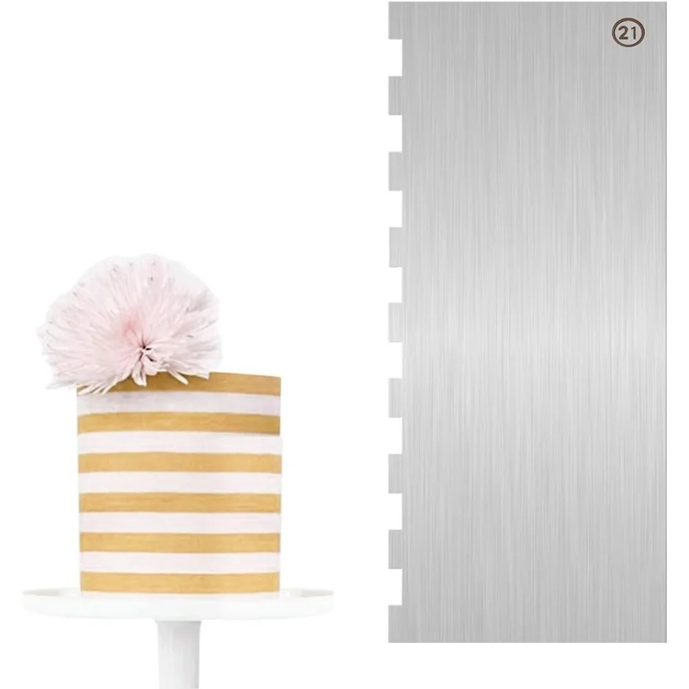

Cake Scraper Smoother Cake Decorating Supplies Kit 9 Inch Metal Bench Scraper for Baking Buttercream Smoother for Cakes Stainles