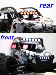 Przednie tylne górne reflektory LED do klatki Roll Cage do 1/7 ARRMA FIRETEAM RC Car Aktualizacja części zabawek