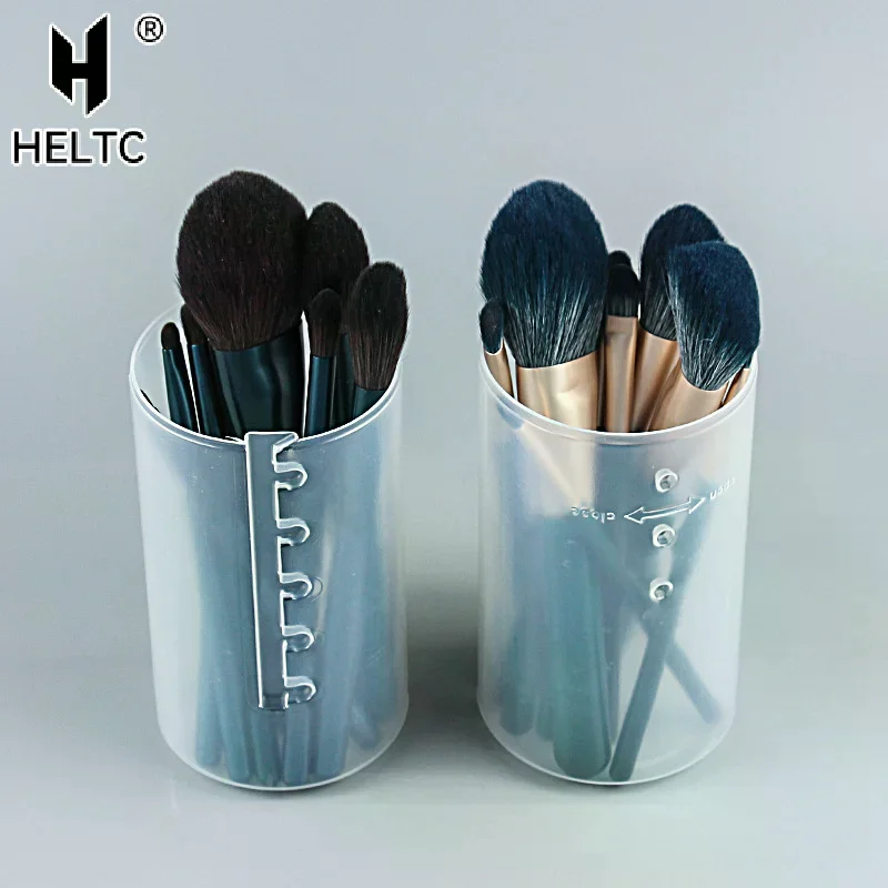 Adjustable Height PVC Makeup Brush Holder Display Storage Cup Organizer with Lid