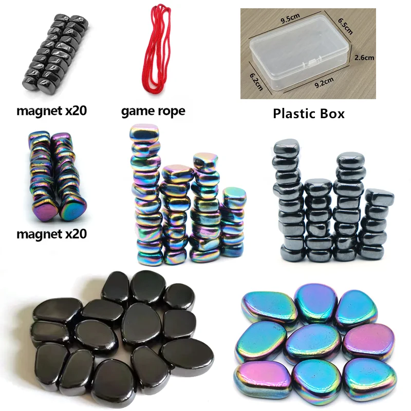 20Pcs Polished Ferrite Lodestone Magnet Multi-functional Magnetic Push Pin Fun Entertainment Home Decor Fridge Magnets with Box