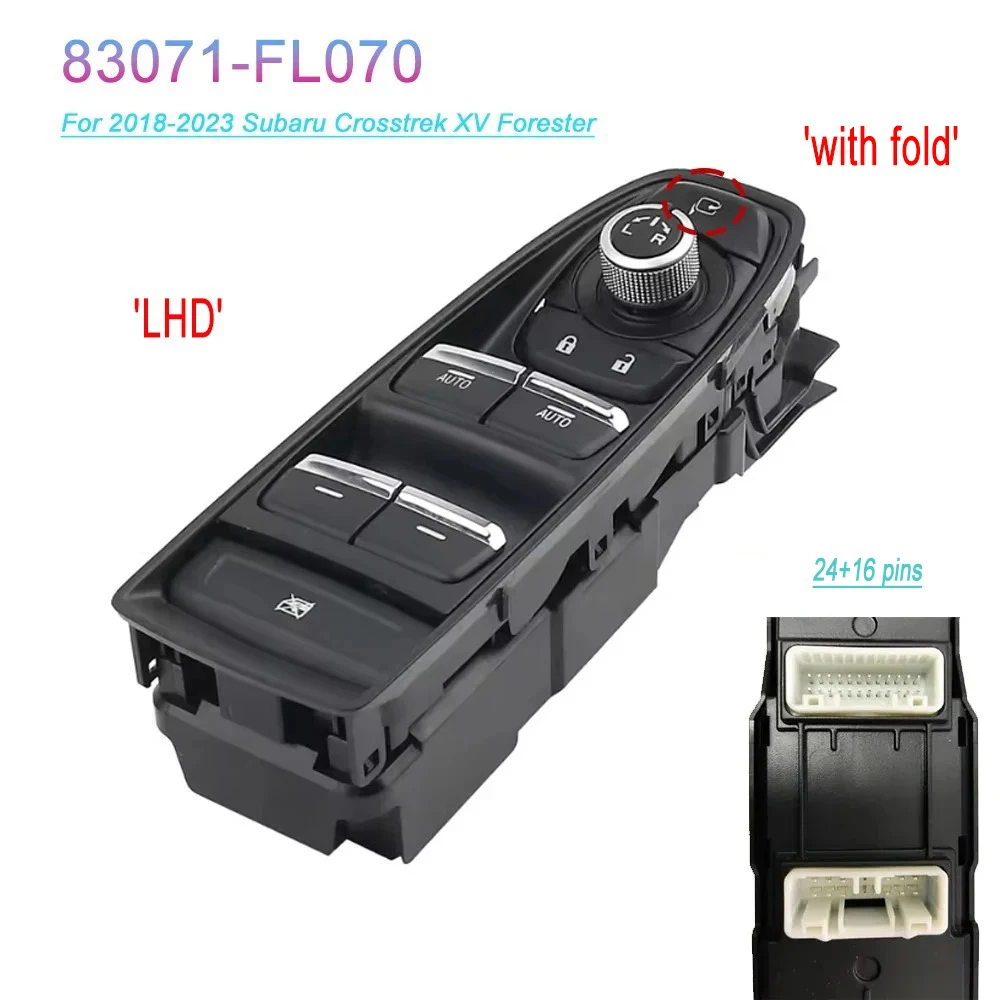 

83071-FL070 LHD For 2018-2023 Subaru Crosstrek XV Forester Driver Side Front Window Control Switch 83071-SJ530 RHD