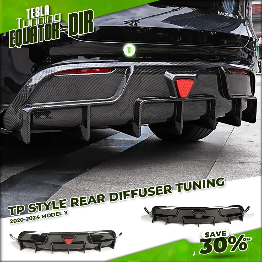 

Racing Rear Diffuser For Tesla Model Y 2020-2024 Body Kits Rear Bumper Lip with Pilot Light Spoiler Replacement Auto Accessories