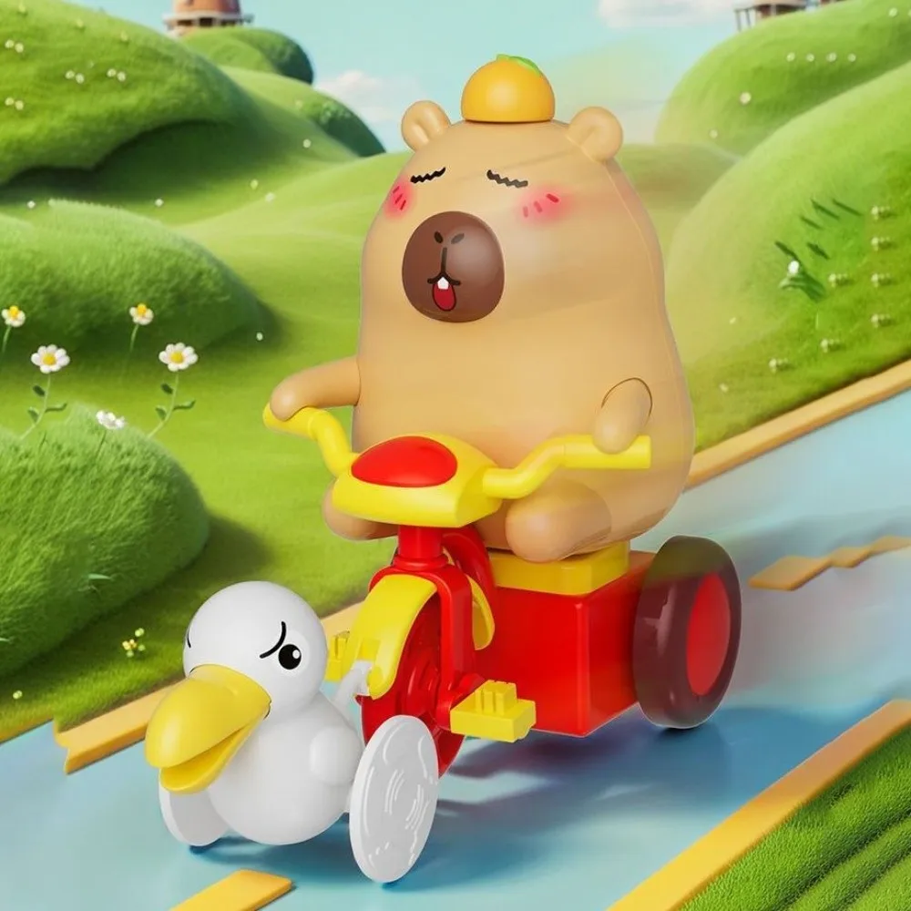 바람으로 움직이는 카피바라 풀백 자동차 장난감 갈매기 만화 카피바라 시계 장난감 귀엽고 재미있는 카피바라 피규어 장난감 유치원용