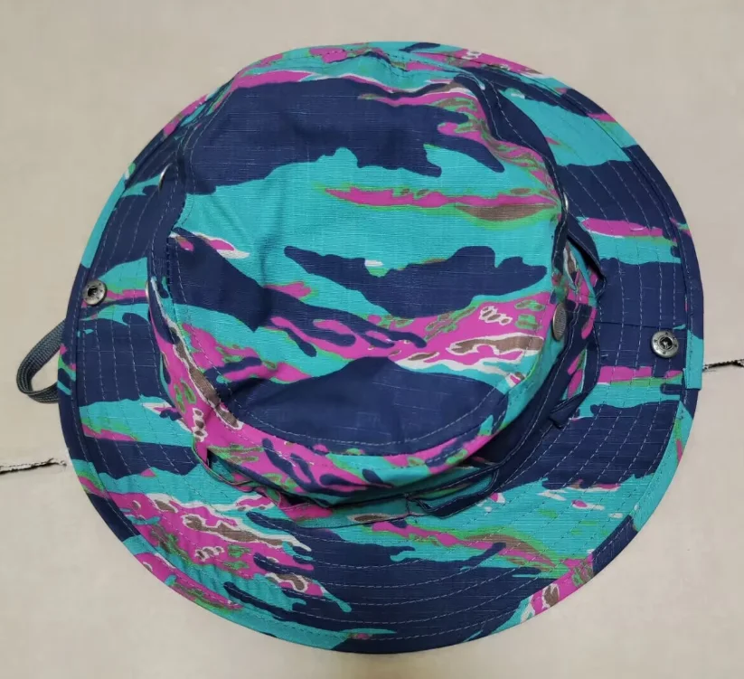 US Miami Tabby Tiger Camouflage Boonie Blue Round Cap