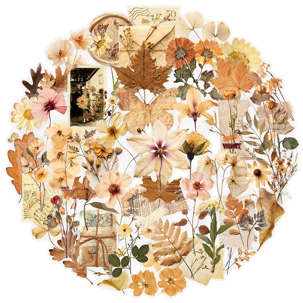 10/30/50pcs Del Fumetto Dell'annata Foglie Appassite Fiore Adesivi FAI DA TE Del Computer Portatile Del Telefono Frigo Decorazione Decalcomanie Per Bambini giocattoli classici