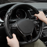 Universal Car Carbon Fiber Steering Wheel Cover Gear Cover Ultra-thin Sweat-absorbing Anti Slip Special Steering Wheel