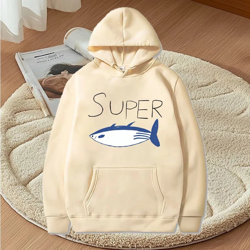 Kpop Korean Jin Super Tuna Fish Kawaii graphic hoodie men ’s women vintage Long sleeve streetwear print oversized  hoodie unisex