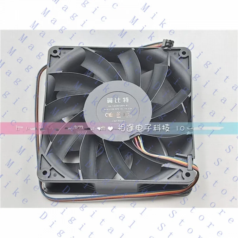 H  1 PCS Axial fan R4-14038-64PK-B1 DC12V 4.0A 14038 14CM 4 wire violent fan