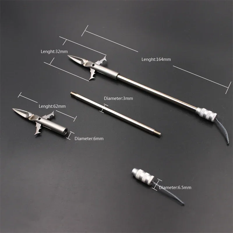 Wrench Fishing Tools 2pcs Fishing darts Stainless Steel Shooting Fishings Arrows Golden Catapult Dart Broadhead Arrowhead Tool