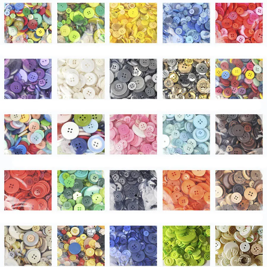 30g INS Hot Mix Flatback Dyed Round Buttons Resin Kids Sewing Painting DIY Handmade Scrapbooking Home Decoration Handicrafts