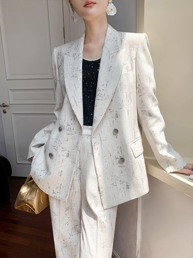 

Повседневный женский костюм, осеннее новое поступление, роскошные элитные широкие брюки Ele Godd Sle, премиум-класса, полиэстер