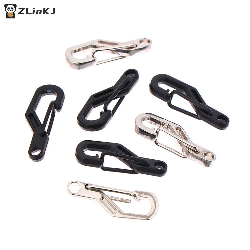 ▶10Pcs Mini Zinc Alloy Carabiner Keychain Camping Gadgets EDC Survival Equipment Snap Hook Climbing Spring Backpack Keychain