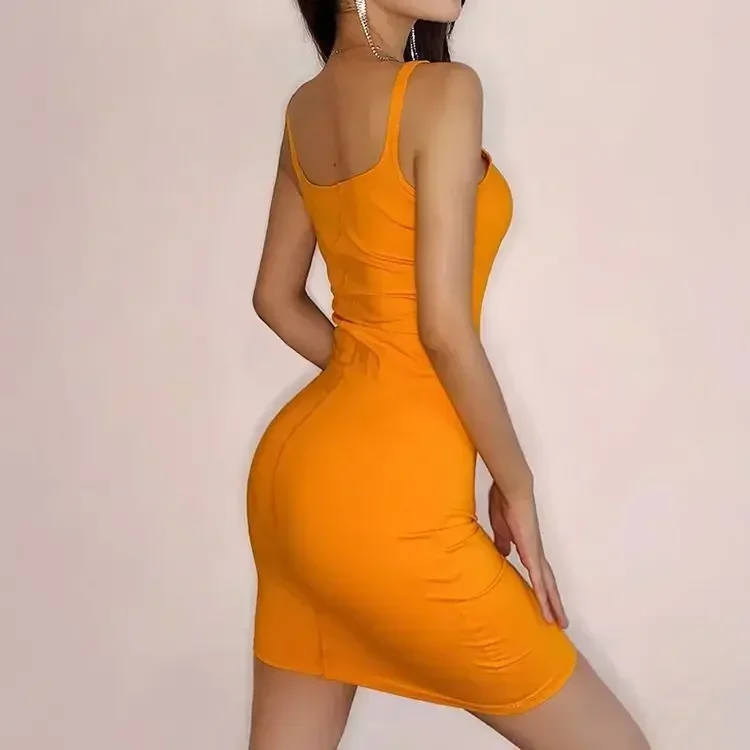

Korean Summer Sexy Dress Women's Long Sleeve Sleeveless Tank Tops Bodycon Mini Club Dress Dresses Casual Elegant Slim Dress