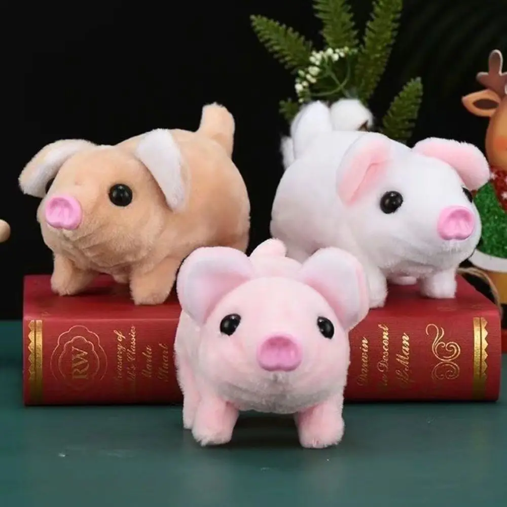 With Sound Electric Simulation Pig Can Walk Moving Tail Electronic Pig Plush Moving Nose Walking Moving Pet Toys Kids Girls