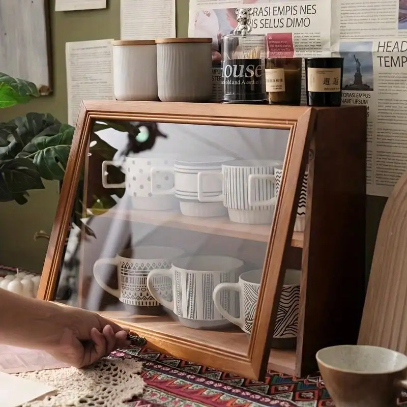 multi-functional-storage-box-retro-solid-wood-desktop-storage-cabinet-glass-front-window-cosmetic-storage-box-tea-set-organizer