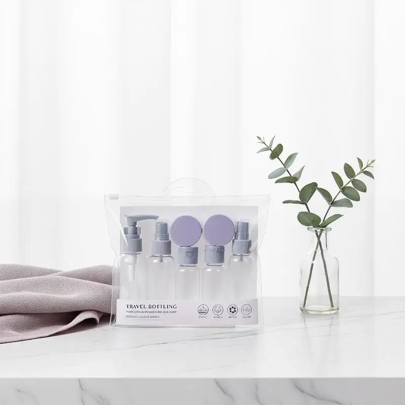 Ensemble de 1 bouteille de voyage rechargeable, conteneur portable pour cosmétiques, lotion, tonique, spray, shampoing, crème, fournitures de tourisme, essentiels