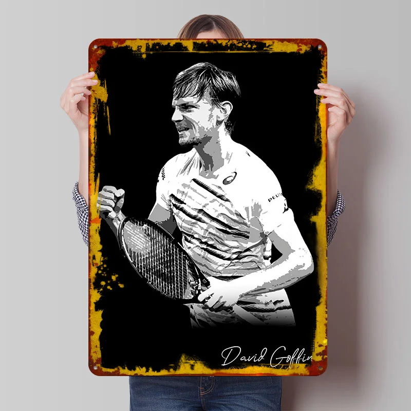 David Goffin Tinplate Poster Custom Wall Art Vintage Metal Signs Retro Tin Plaque for Interior Decoration Living Room Decor Men