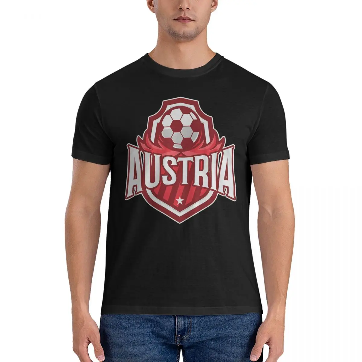 Soccer T-Shirtaustria Soccer Men's T Shirt Austria Football Team Humor Tee Shirt Short Sleeve Crew Neck T-Shirts Cotton Birthday