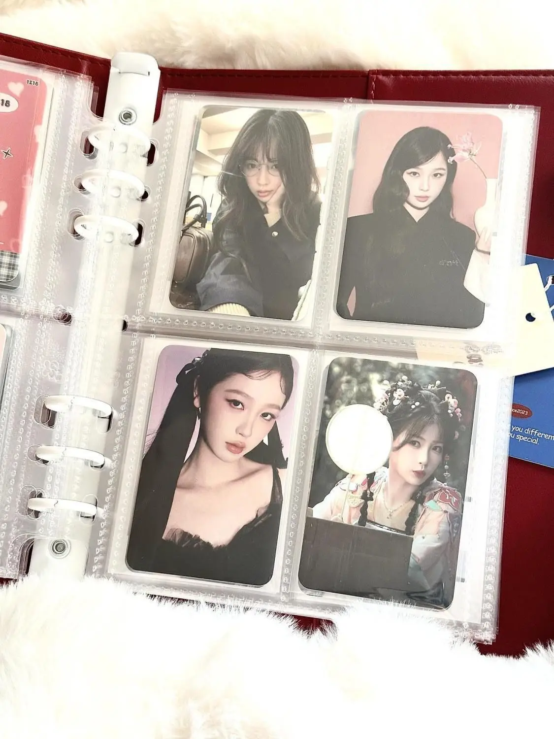 MINKYS PU-Leder Hot Red A5 Kpop Fotokarten-Sammelmappe Idol-Fotokarten-Buch Idol-Aufbewahrungsalbum Schreibwaren – Detail 5