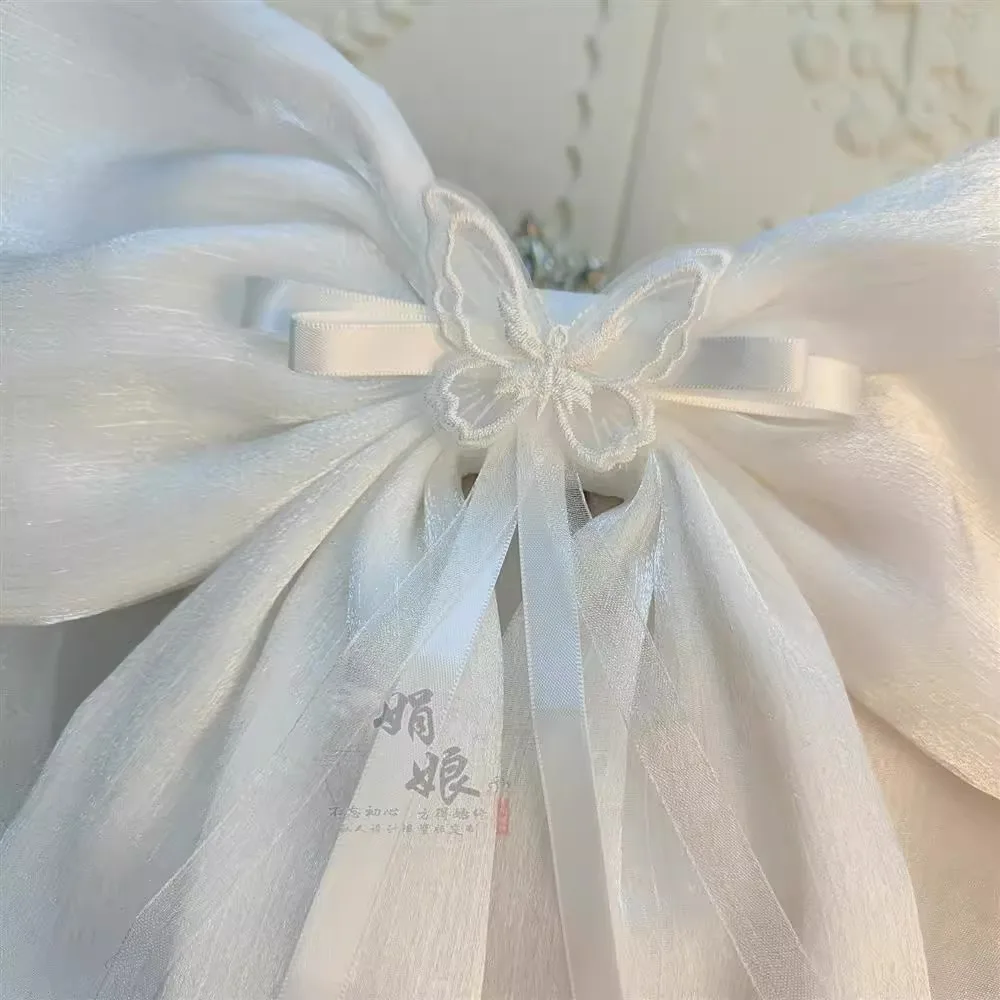 الحلو زهرة الحجاب الزفاف الجنية القوس زائدة الخصر ملحق فستان قابل للإزالة زائدة