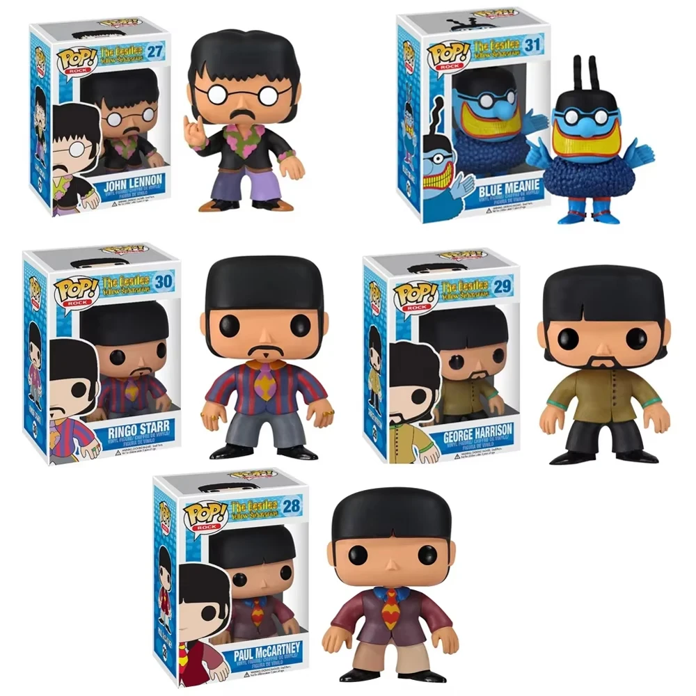 Funko pop OS BEATOS Ringo Starr 30 #   Paulo Mccartney 28 #   John Lennon 27 #   Brinquedos modelo de boneca de figura de vinil